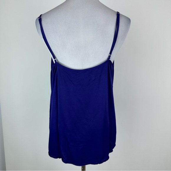 Anthropologie Floreat Purple Velvet Trim Cami Top Size Large - Picture 10 of 12